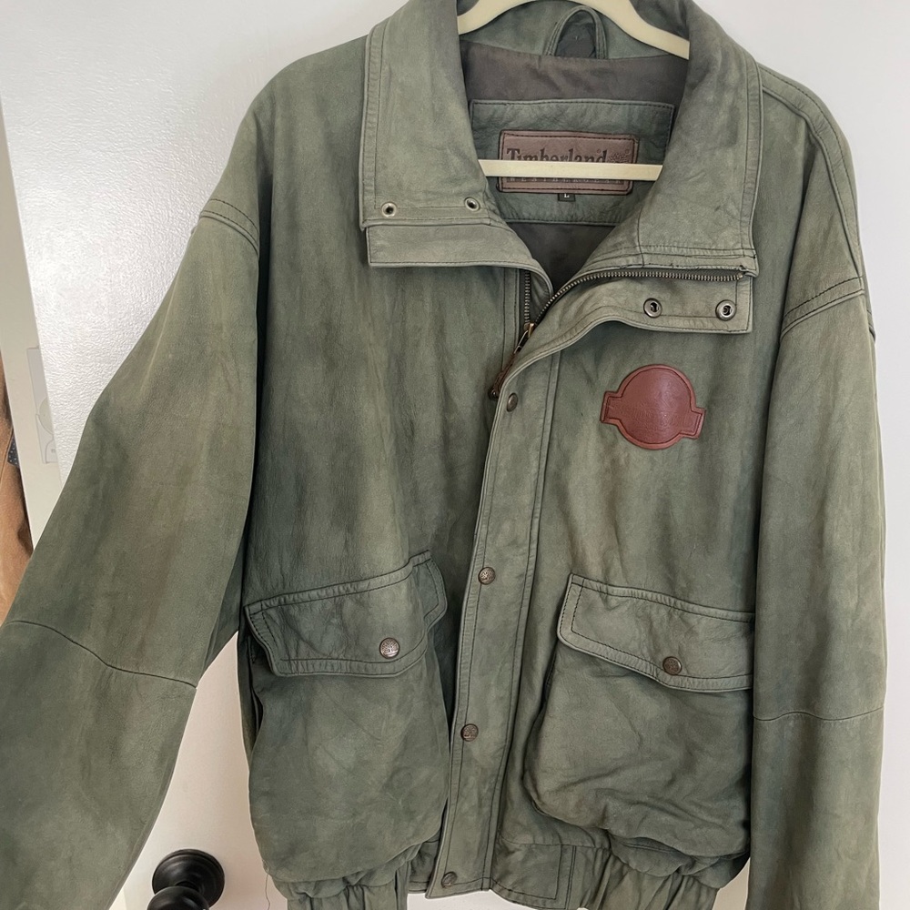 Rare 1996 Jurassic Park x Timberand leather jacket